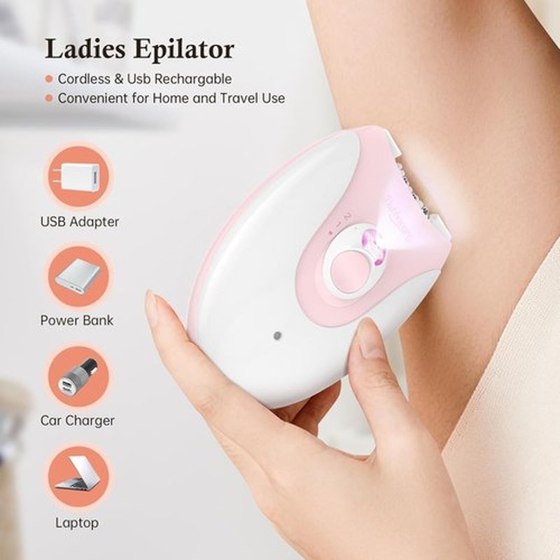 Skiennix Smooth Glide Epilator - Portable Facial Hair Removal for Women | Ideal for Face, Bikini & Arms