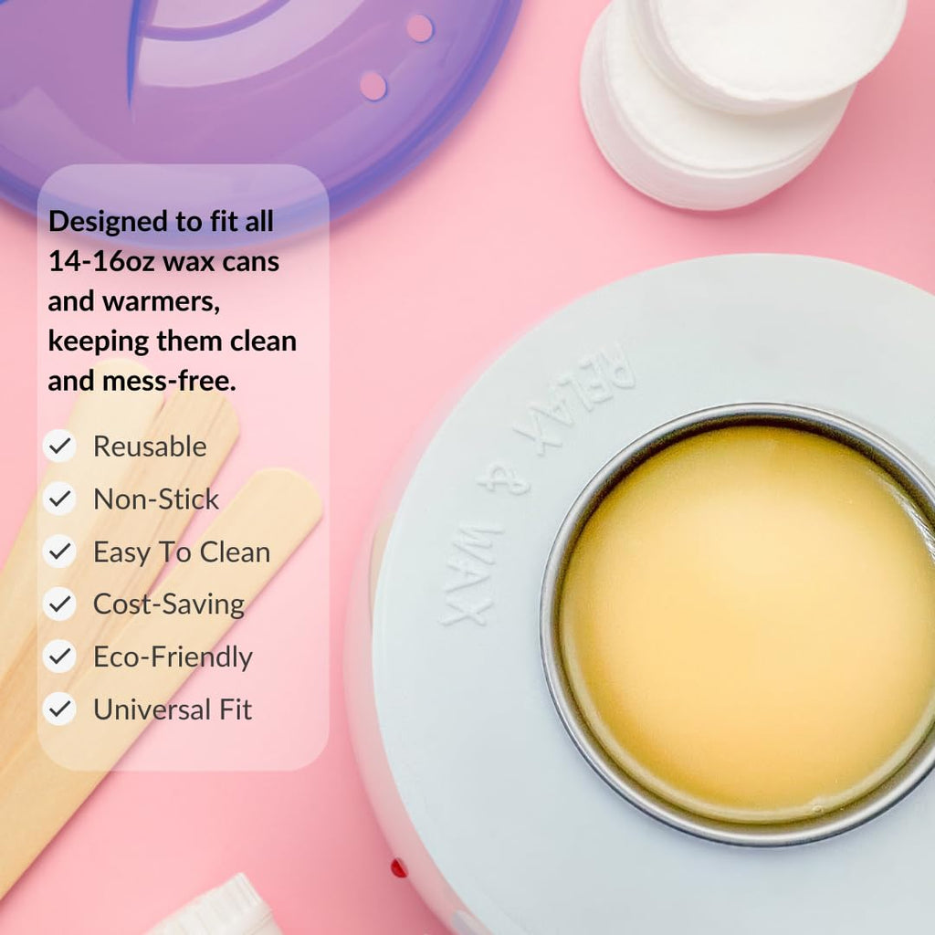 Reusable Non-Stick Silicone Wax Collars for Wax Pot – Fits All 14-16 oz Wax Cans & Warmers – Wax Warmer Collars for Easy, Mess-Free Cleaning (White, 1pc)