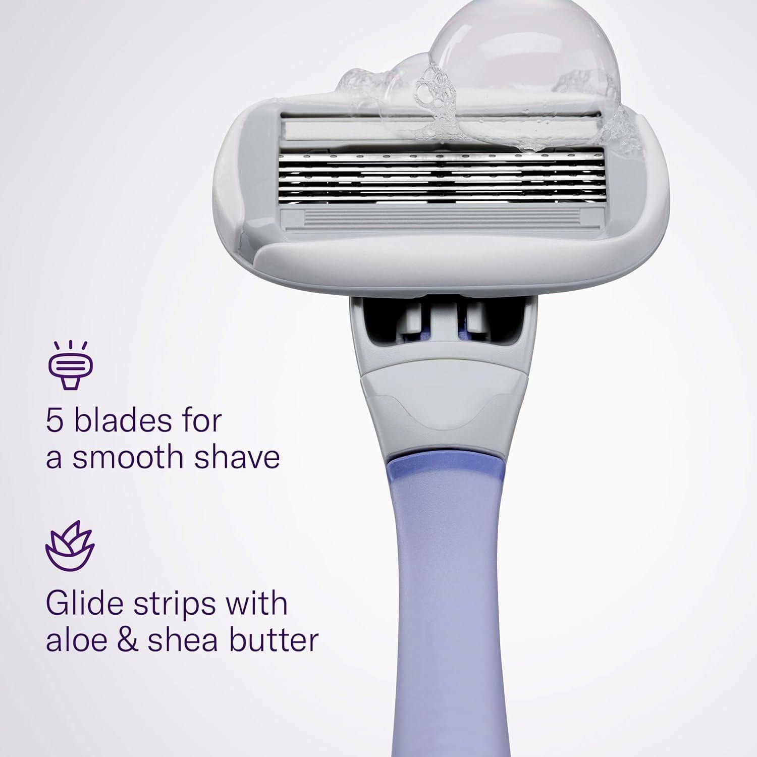 Flamingo Razors for Women, 1 Razor (Lilac) Handle, 1 Razor Blade Refill, and 1 Shower Holder
