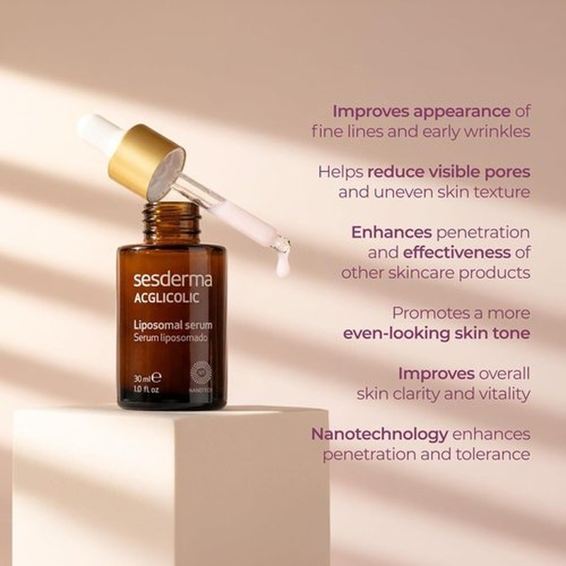 Sesderma ACGLICOLIC Facial Liposomal Serum - Anti-Aging Hydration | 1 Fl Oz