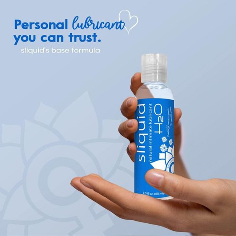 Sliquid H2O Water-Based Lubricant - Glycerin-Free, Natural Formula for Enhanced Intimacy | 2 Oz Clear, Unscented