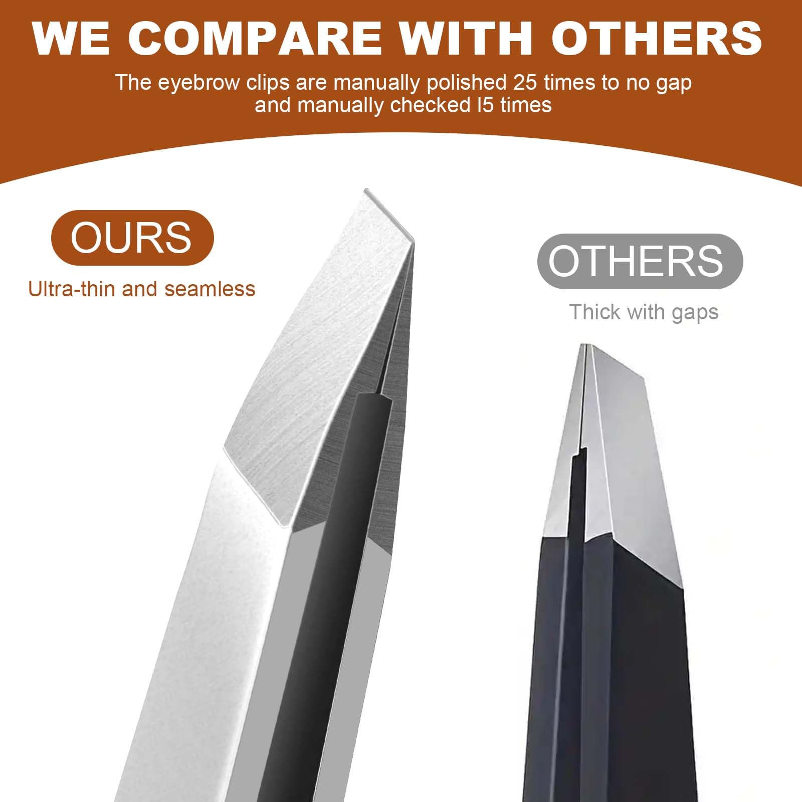 QFGasre 2Pcs Tweezers for Eyebrows Women Facial Hair eyebrow Tweezers Stainless Steel Precision Eyebrow Plucking for Facial Chin Brow Silver Women and Men