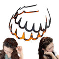 JEWKTTONS 2 PCS Zig Korean Headbands for Women and Men - Plastic Wavy Hair Band with Teeth Comb - Hair Accessories for Face Washing Skin Care Makeup Hair Holder Everyday Use Q/X (Black and Brown)