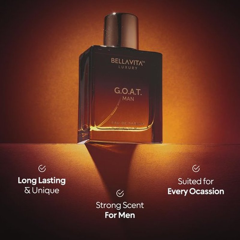 Bellavita Luxury G.O.A.T. Eau de Parfum - Long Lasting Men's Fragrance | 100 ml | Citrus, Bergamot, Patchouli, Vetiver Notes