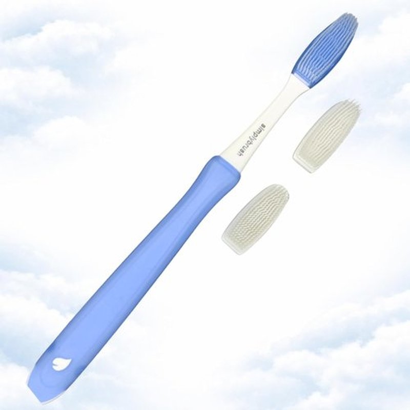 Skiennix Extra Soft Toothbrush for Sensitive Gums - Ultra-Soft TPU Bristles, BPA-Free, Reusable Handle with 2 Replaceable Heads & Travel Covers