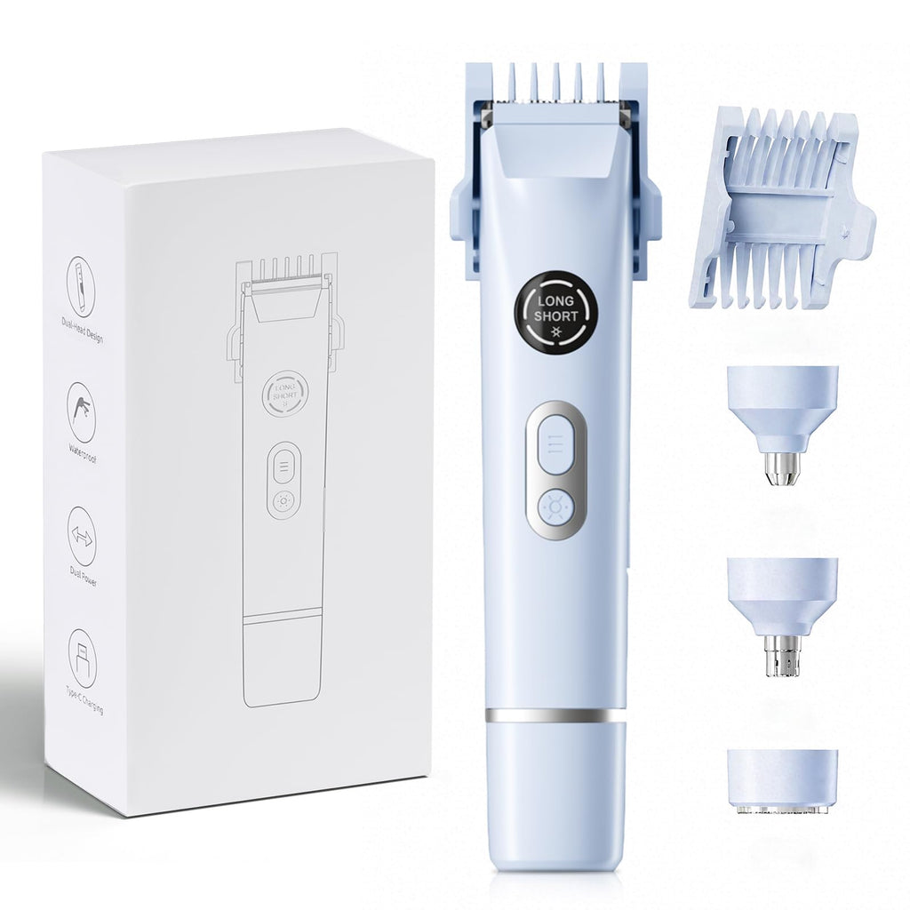 Bikini Trimmer for Women, 4 in 1 Wet/Dry Electric Razors for Women - Dual Head, Painless Rechargeable Portable Womens Razors for Shaving Set for Face, Nose, Eyebrows, Armpits, Bikini Area