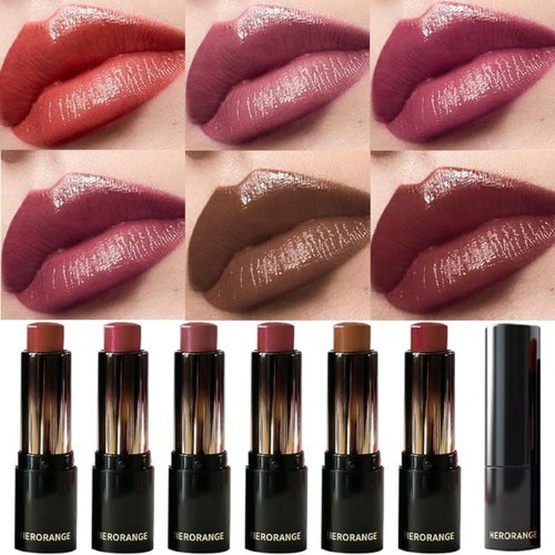 Skiennix 6-Piece Glossy Lipstick Set - Low-Saturation Colors with Long-Lasting Shine Finish