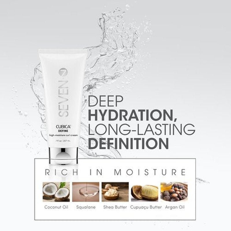 SEVEN Mezzo Define Curl Cream - High Moisture Anti-Frizz Hydrating Styling Cream with Shea Butter & Argan Oil | 7oz