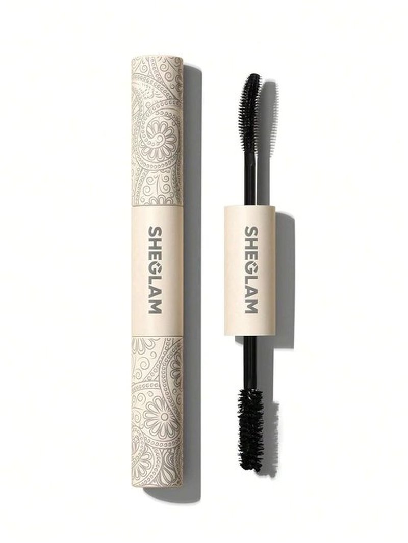 SheGlam 2 In 1 Black Mascara - Volume & Length, Washable, Long Lasting Dual-Ended Design