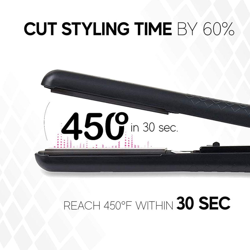 Brilliance New York 1.25 Inch Diamond Ceramic Flat Iron - Professional Anti-Static Hair Straightener