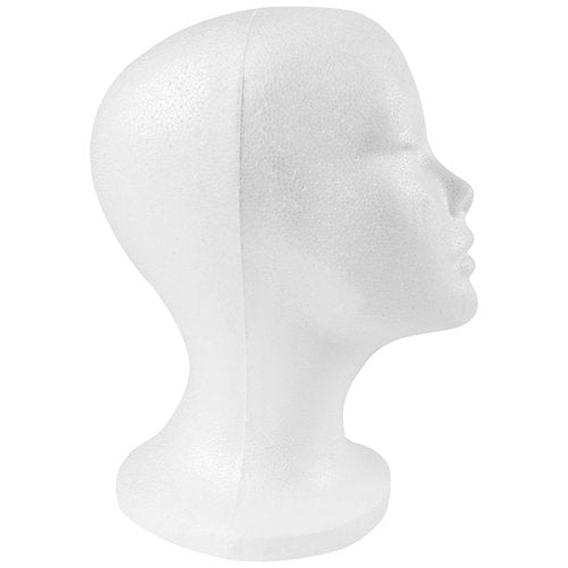 SHANY Styrofoam Model Heads ,Hat Wig Foam Mannequin Female Wig Head Stand ,Mannequin Head for wigs , Wig Holder - Round Base , 10.5 Tall with 20 1/2 Inches Circumference Female Mannequin Head -1 Piece