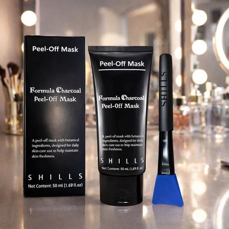 SHILLS Charcoal Mask for Men - Deep Cleansing Formula with Brush Set | 1.69 fl. oz