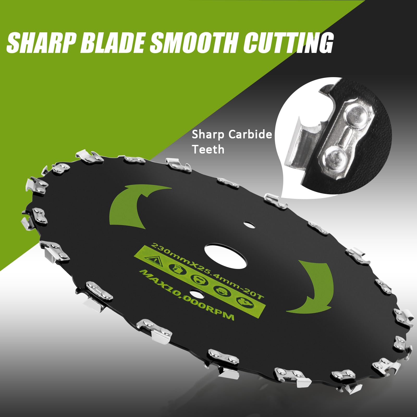Brush Cutter Blade, 9" x 20T Brush Cutter Blades for Trimmers, Chainsaw Tooth Saw Blade,Chainsaw Brush Cutter Blade for String Trimmer,Weed Eater(2 Pack)