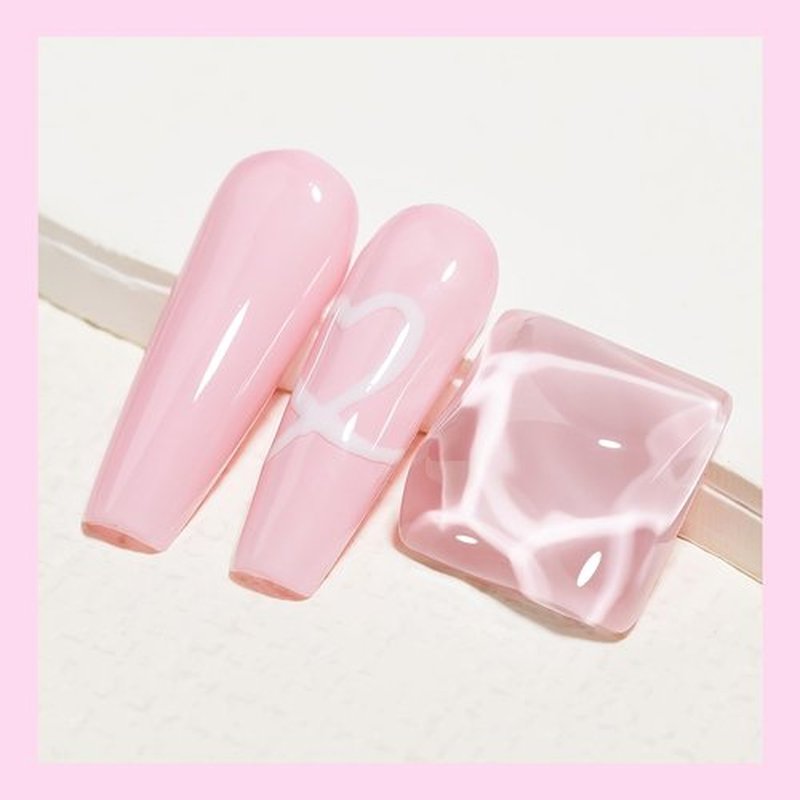 MIZHSE Quick Dry Nail Polish, Light Pink Nail Polish Non Gel Air Drying Fast, 15 ml 0.5 fl oz Regular Pastel Pink Glossy Finish Nail Lacquer Nail Art Manicure DIY Home