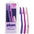 Plum Beauty Dermaplaning Razors for Women, 2-Pack (6 Folding Razors) – Quick & Painless Facial Hair Removal, Glow Up Essentials