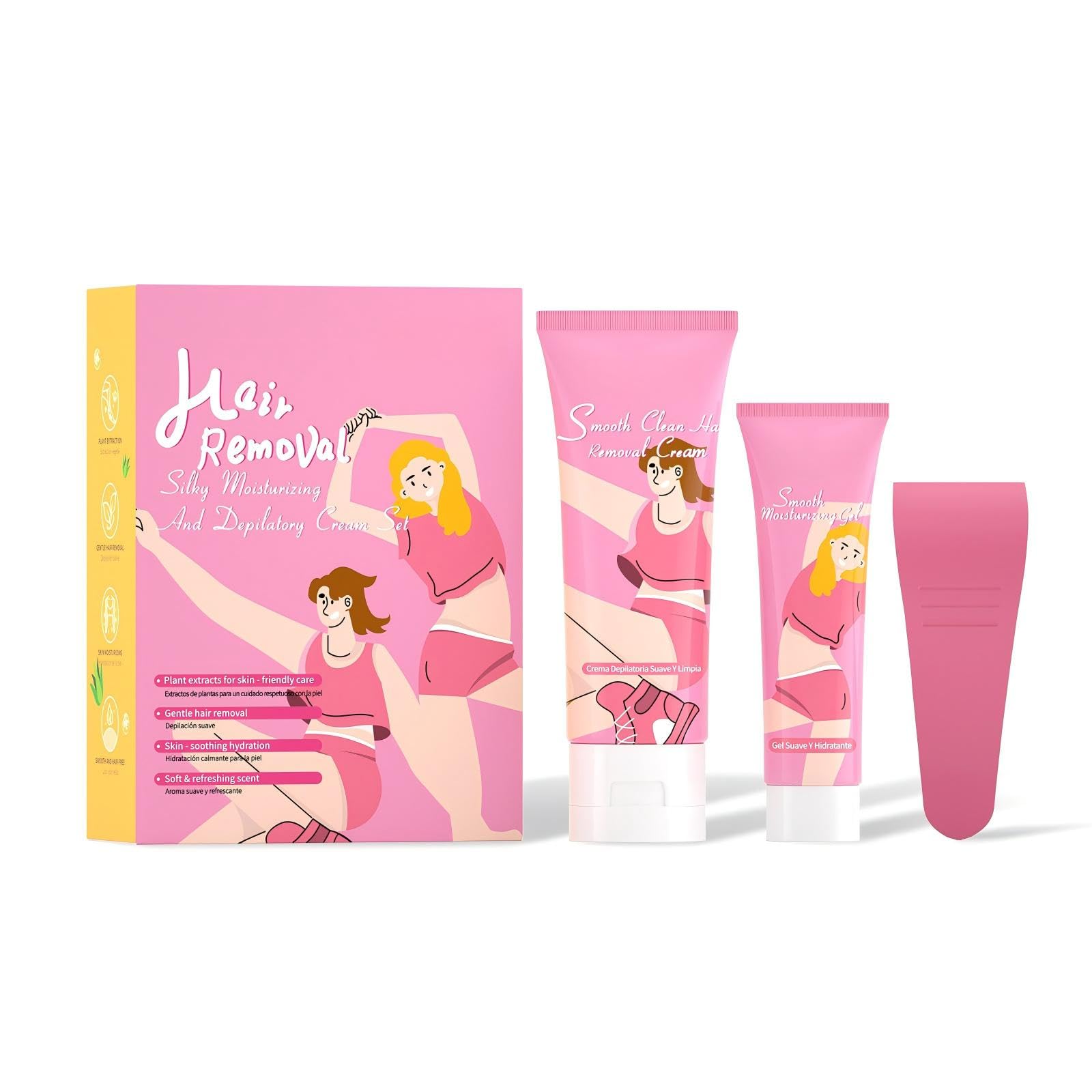 Gowwim Hair Removal Cream for Women, Body Hair Remover Cream with Aloe Vera & Vitamin E, Gentle Depilatory Cream for Sensitive Skin, Bikini Legs Face, 2-in-1 Hair Removal + Moisturizing - 2.71 Fl Oz