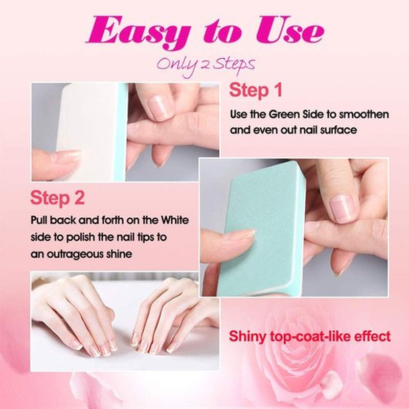 BlinkingNails Nail Buffer File with Double Sides Professional Nail Polishing Block 1000/4000 Grit Shiner Manicure Nail Art Tools for Natural Nails Pack of 12pcs