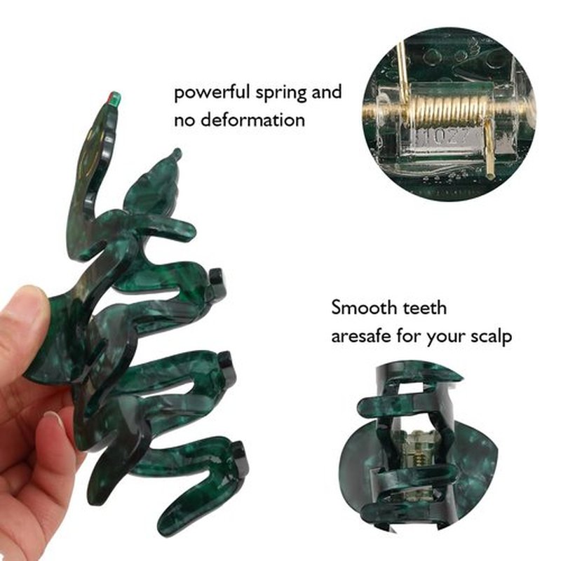 Personalised Acetate Big Green Snake Hair Claw Clip for Women Girls Gift 1 Piece