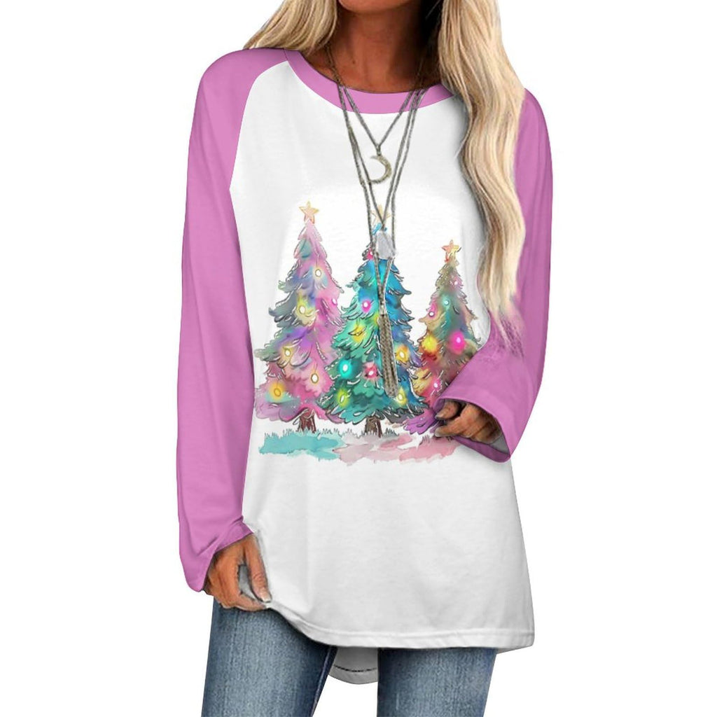 LOAIHA Christmas Sweatshirts for Women Christmas Tree Shirt Xmas Tree Gift Casual Long Sleeve Tshirt Pullover Merry Christmas Tops,Tree-20,3XL