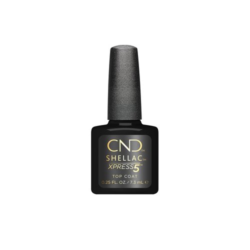 CND Shellac Gel Nail Polish XPRESS5 Top Coat, Crystal Shine Scratch Resistant Final Step Protective Longwear with No Nail Damage, 0.25 fl oz