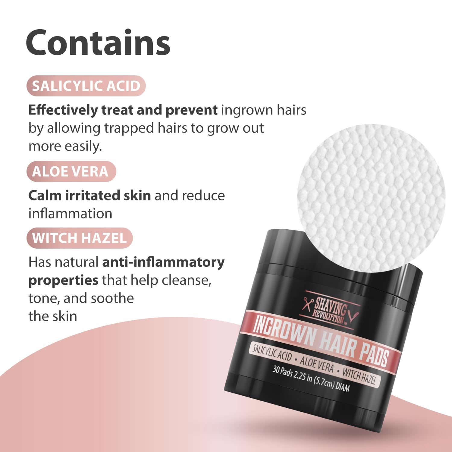 Viking Revolution Ingrown Hair Pads - Remover AHA Treatment for Bikini Area Exfoliator After Shave Women with Aloe Vera, Witch Hazel and Salicylic Acid (30 Pads)