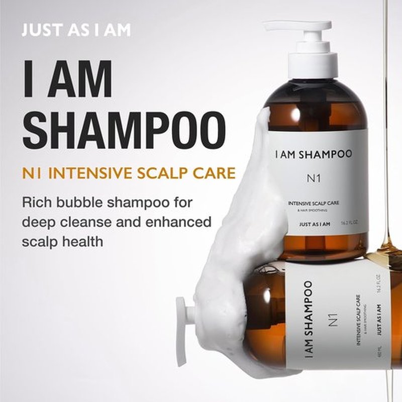 JUST AS I AM Squalane Moisturizing Shampoo - 16.2 fl oz for Balanced Scalp & Soft, Hydrated Hair
