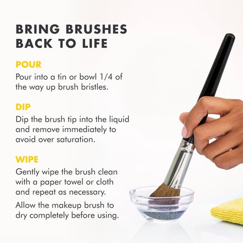 Cinema Secrets Makeup Brush Cleaner - Professional Quick-Drying Solution for Waterproof Makeup - Lemon Scent