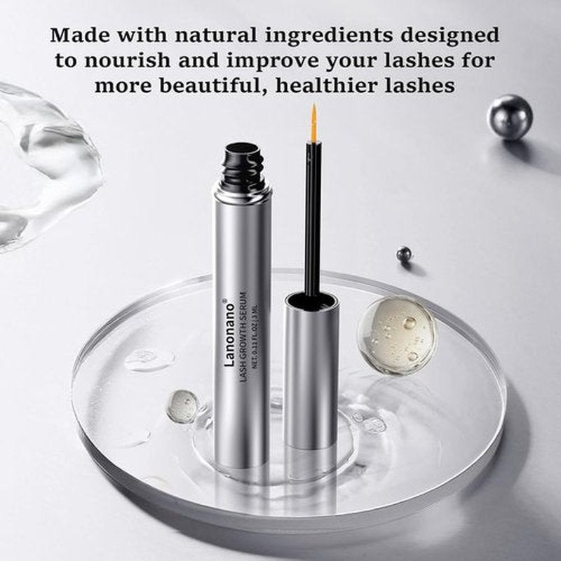 Lanonano Lash Serum, Eyelash Growth Serum for Longer & Thicker Lashes, Eyelash Rapid Growth, Vegan & Cruelty-Free, 0.1 Fl Oz (3ml)
