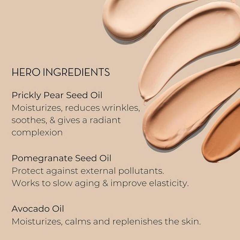 INIKA Organic BB Cream Foundation - Vegan Hydrating Makeup with Prickly Pear & Jojoba Oil | Lightweight Glow, Beige, 1 fl oz