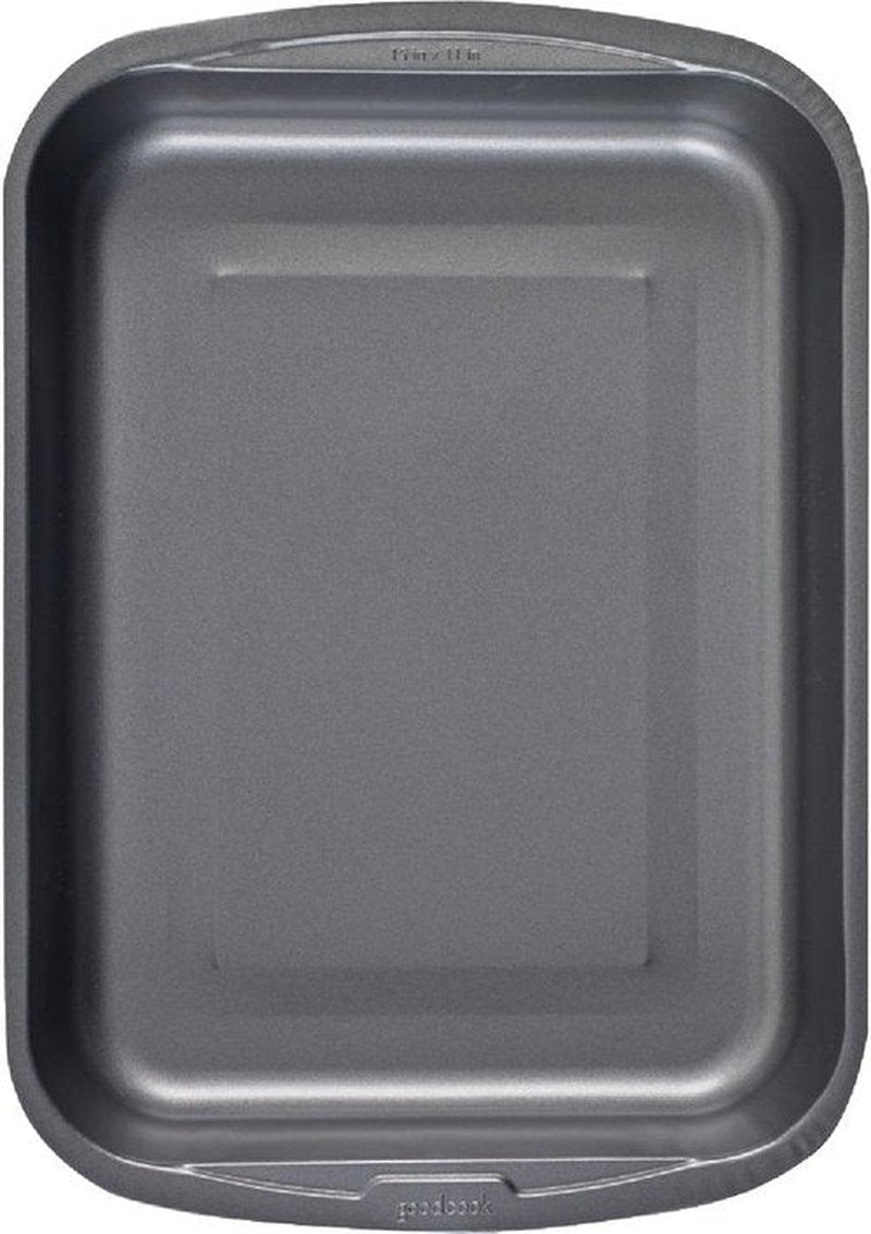 Goodcook Everyday Nonstick Roast Pan - Metal Utensil-Safe & Easy Clean | 11.5x15.5-Inch, Silver