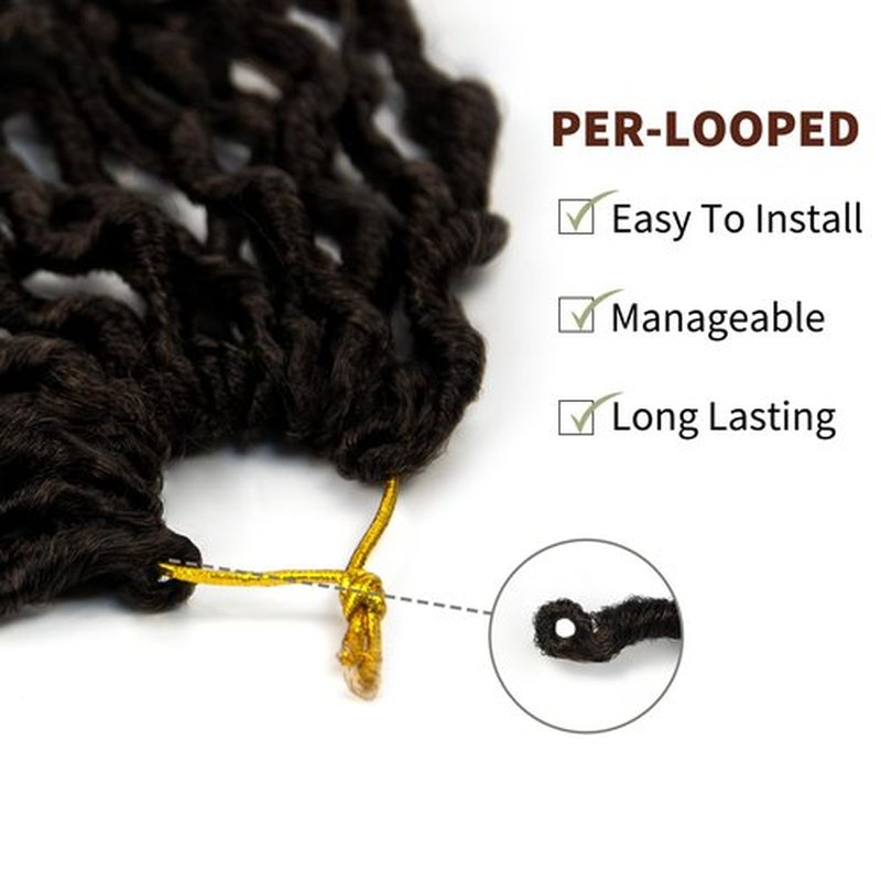 Goddess Locs Crochet Hair 18 inch Faux Locs Crochet Hair for Women Pre Looped Soft River Locs Crochet Braids with Curly Hair Boho Hippie Locs Synthetic Hair Extensions (1B/30)