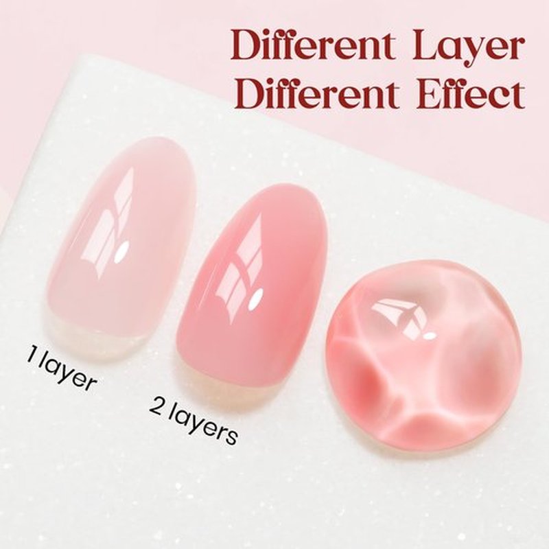MIZHSE Jelly Gel Polish Nude Translucent 12 Colors, Spring Clear Pink Jelly Gel Nail Polish Set UV/LED Sheer Manicure DIY Nail Art for Home Salon