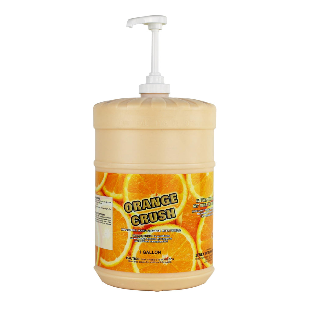Zenex Orange Crush Hand Soap with Pumice and Skin Conditioners - Industrial Hand Cleaner | Citrus Crème Scent | Dissolve Tough Soils | Does Not Dry Out Skin | 1 Gallon (1-Pack)
