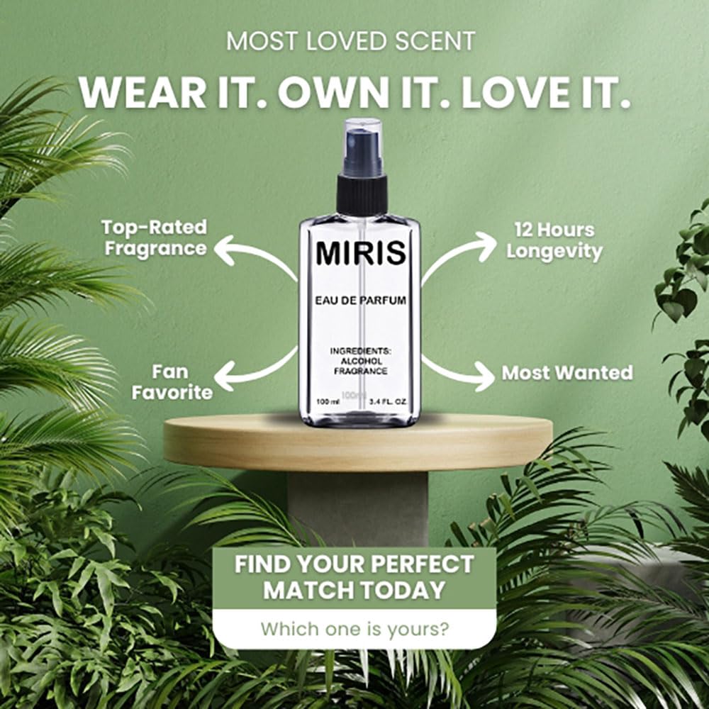 MIRIS No. 37715, Inspired by L.12.12 Blanc, Long-Lasting Eau de Parfum for Men, Spray 3.4 Fl Oz / 100 ml