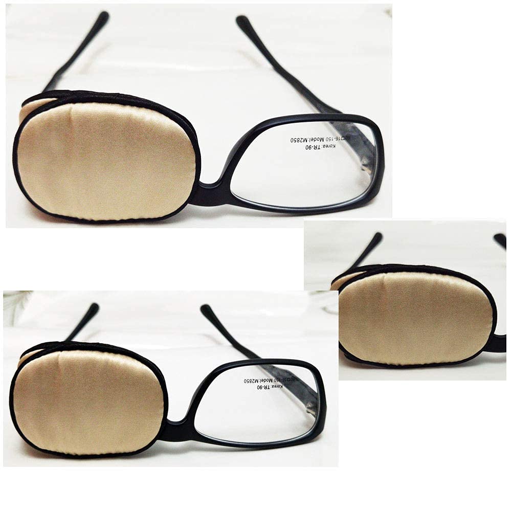 Adult Silk Glasses Eye Mask Amblyopia Strabismus Lazy Eye Patches (champagne)