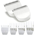 2 Pack Professional Peanut Replacement Blades with 4 Professional Clipper Guards, Precision Ground for Smooth Cutting, Snap-On Design, Compatible with Wahl Peanut Clipper/Trimmer #2068-300, White