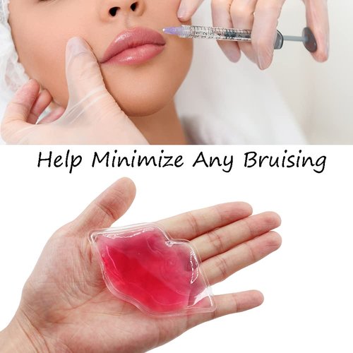 Lip Shaped Ice Pack for Post-Procedure Swelling & Bruising,Reusable Gel Cold Compress for Soothing Relief After Lip Filler,Injections,Small & Flexible for Face & Eyes