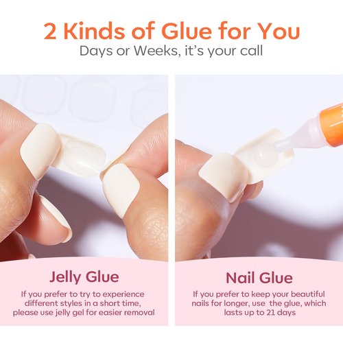 Modelones Press on Nails, Dark Red Short Square Fake Nails, Valentines Reusable Nail Kit with Nail Glue Adhesive Tabs Mini Nail File, Nails Press Ons 32Pcs16 Sizes, Women Girl Gift