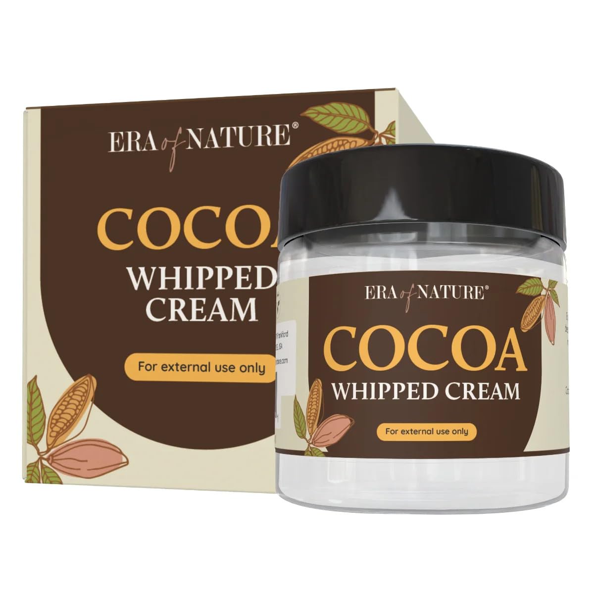 Era of Nature Cocoa Butter Raw – 100% Pure & Unrefined, Cold-Pressed Cacao – For DIY Skincare & Haircare – Deep Hydration for Skin, Hair, Lips – Stretch Mark & Scar Care – Natural Chocolate Scent, 1lb
