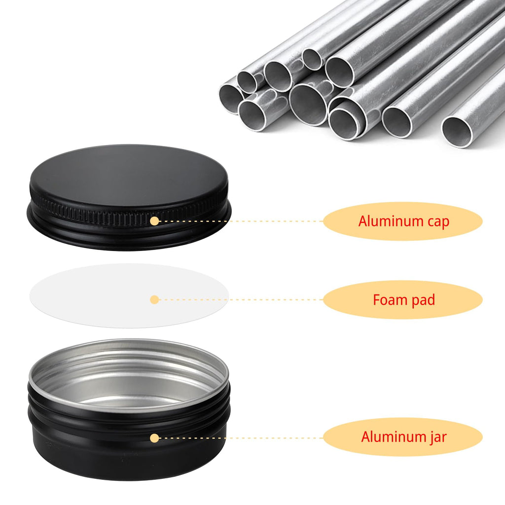 2 Pack Aluminum Tin Cans 1/2 Oz Tin Jars Containers with Screw Lids for Cosmetic Lotion Bars Candles