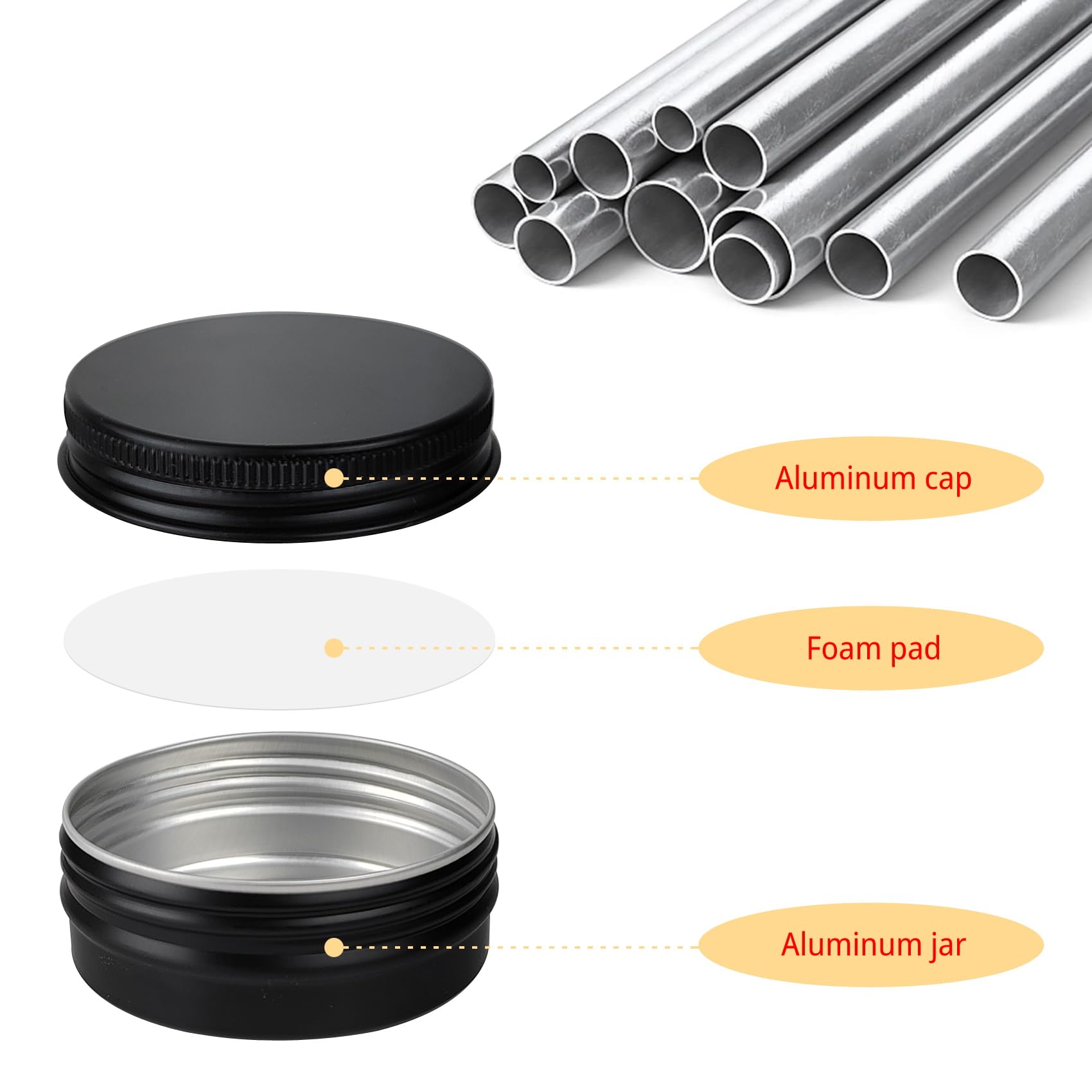 2 Pack Aluminum Tin Cans 1/2 Oz Tin Jars Containers with Screw Lids for Cosmetic Lotion Bars Candles