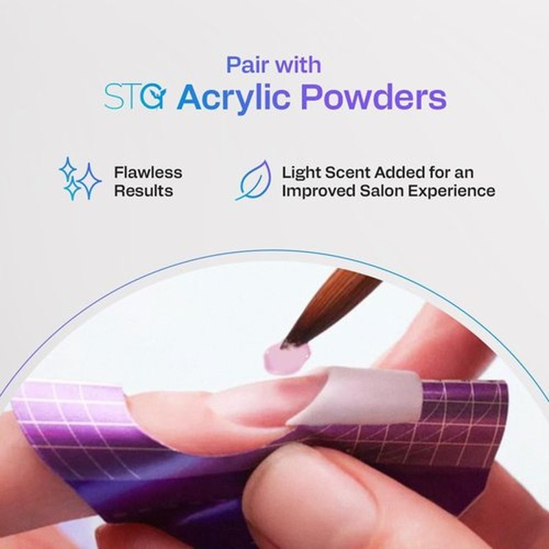 STG Acrylic Systems' Professional Grade EMA Acrylic Monomer -MMA Free, Primerless, Non-Yellowing Nail Sculpting Liquid (Monómero Acrílico), Purple, 16oz