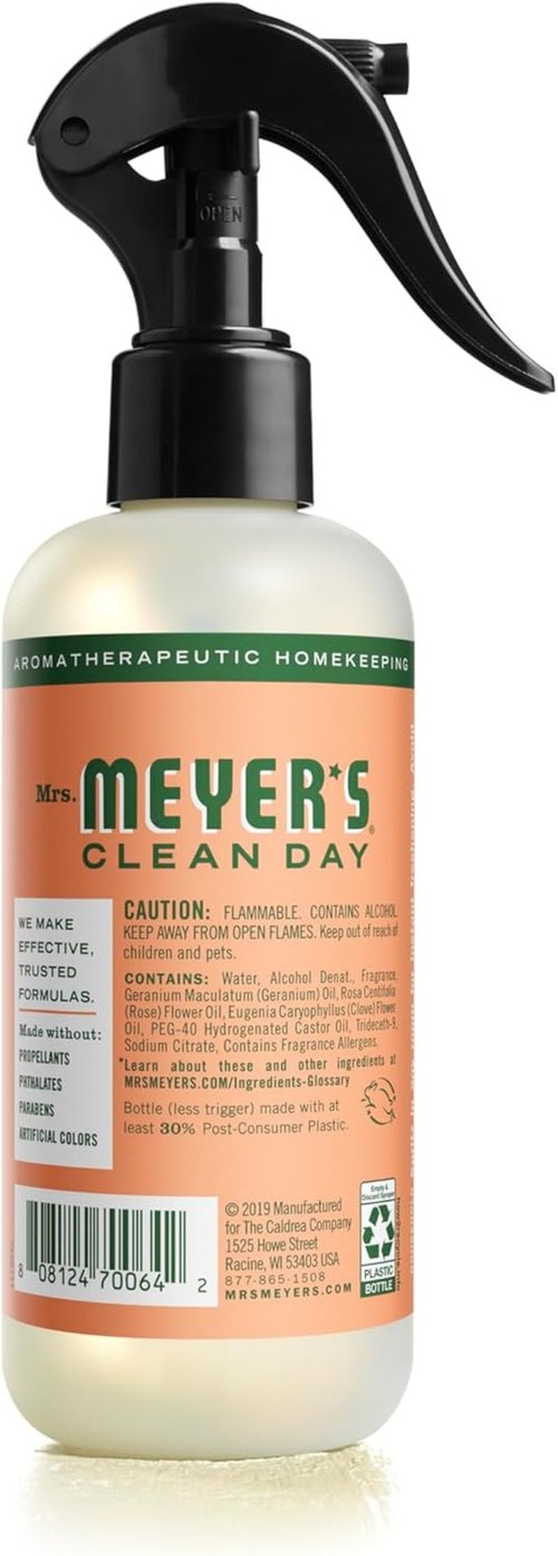 Mrs. Meyer's Clean Day Room & Air Freshener Spray - Non-Aerosol Essential Oils, Geranium, 8 Fl. Oz (Pack of 3)