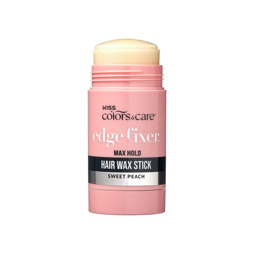 KISS COLORS & CARE Hair Wax Stick, 2.47 OZ (Sweet Peach) - Effortless Edge Styling, 24 Hour Hold, Non-Oily, Flake-Free, Biotin B7 & Shea Butter, Sleek Results, Tames Flyaways, Promotes Hair Growth