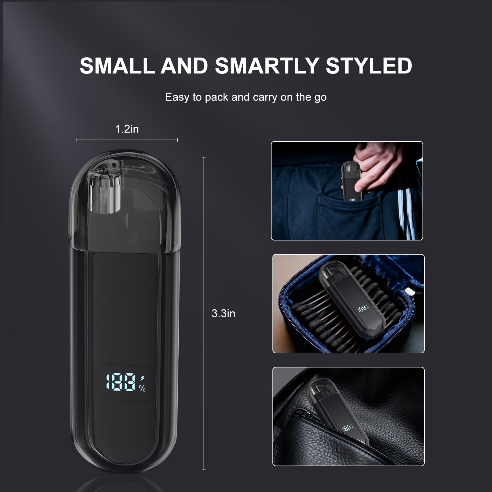 Waterproof Rechargeable Ear and Nose Hair Trimmer for Men, Painless & Quiet