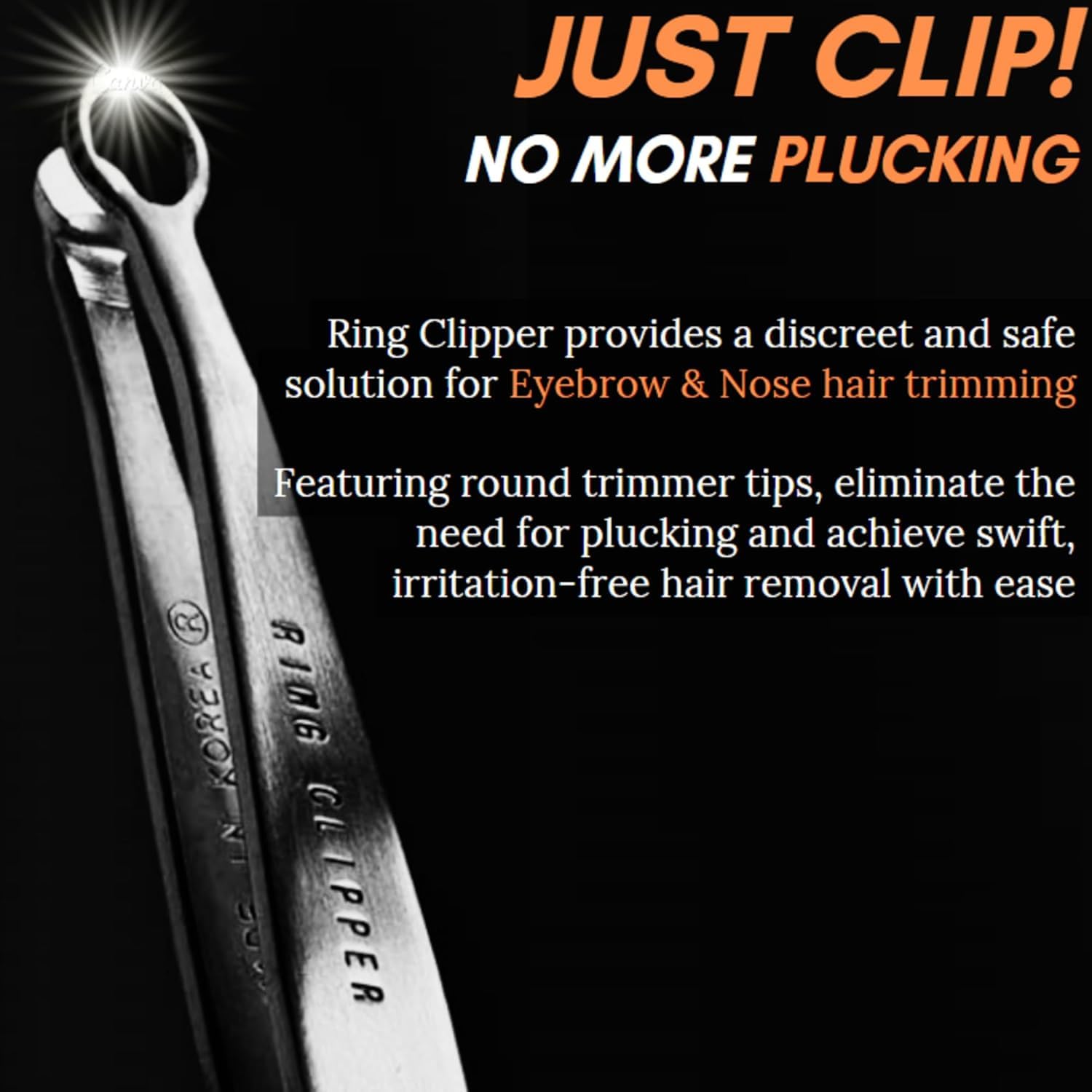 rinocos [Premium Hand-Made] Nose Hair Clippers for Men - Nasal Clippers, Nose Hair Trimmer, 304 Surgical-Grade Stainless Steel, Eyebrow Trimmer, Third-Generation Craftmanship (Silver)