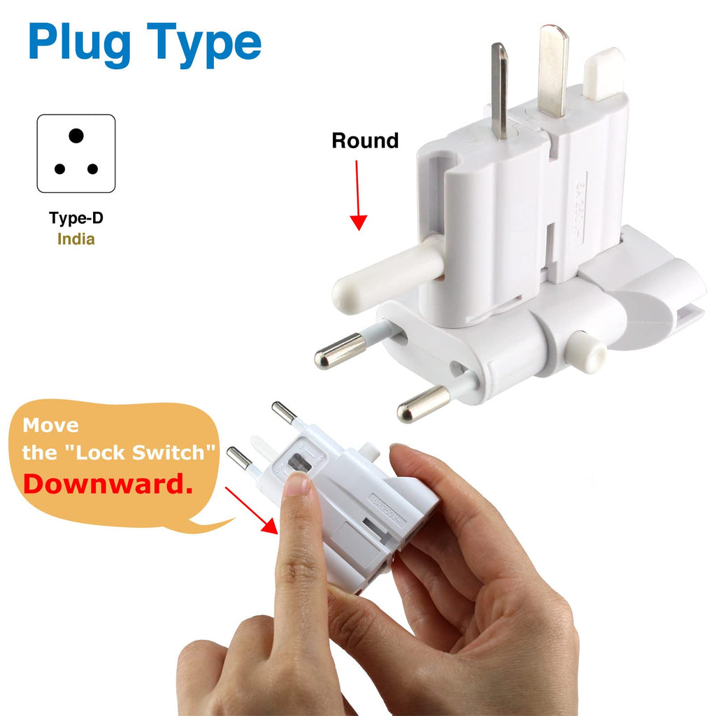 ROAD WARRIOR Worldwide Travel Plug Adapter European/UK/Australia/USA/India/Brazil/China Does Not Convert Voltage RW101WH