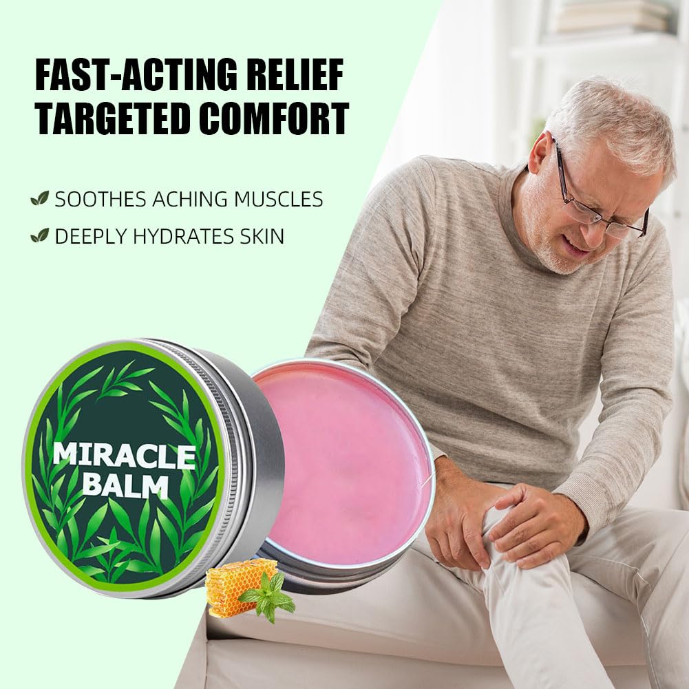 Wenrny Natural Miracle Balm, Miracle Balm for Swollen Legs, Natural Ingredients, Soothing Joint Cream for Back, Hands, Feet and Body, Improves Joint Comfort, Relaxed and Comfortable (A, 2Pcs)