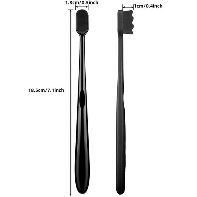 Patelai 8 Pcs Micro Nano Toothbrush Set - 20,000 Extra Soft Charcoal Bristles for Sensitive Teeth | Black