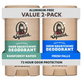 Dr. Squatch Natural Men’s Deodorant – Aluminum Free Natural Deodorant Men with Charcoal & Postbiotics for 72-Hour Odor Protection – Rainforest Rapids + Fresh Falls, 2.65oz Stick (2-Pack)